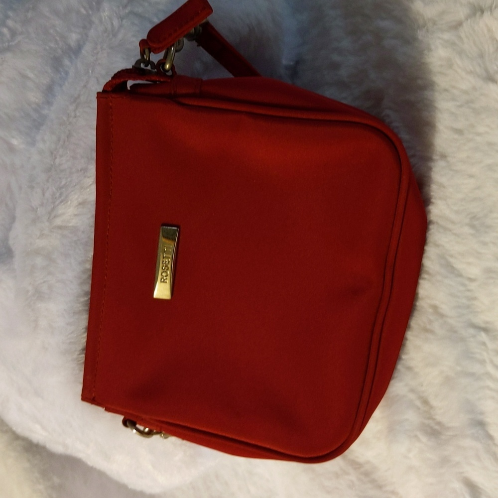 Rosetti| Red Micro Zippered Purse With Strap and Zippered Inner Pocket